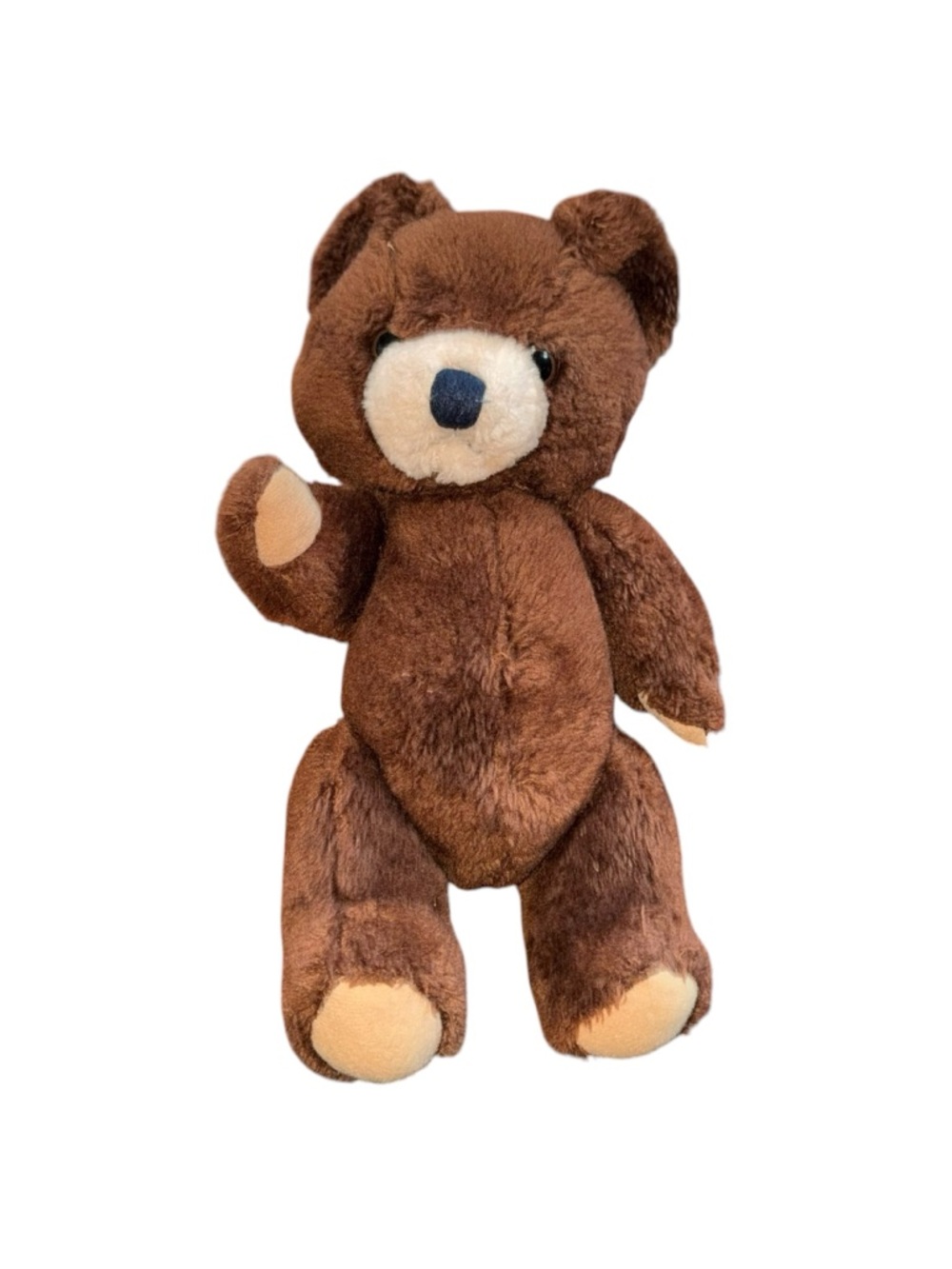 Vintage Teddy Bear Plush Brown Stuffed Animal Poseable Arms Retro Toy